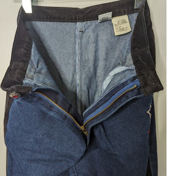 Vintage 90's Mickey & Co Jeans High Waist Tapered Leg Velvet Side Embroidered - Picture 5 of 10